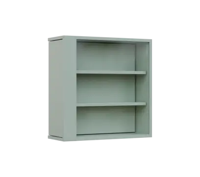 RE VTB - 200 vitrína s bočním výsuvem, 600x600x200, pastelově zelená